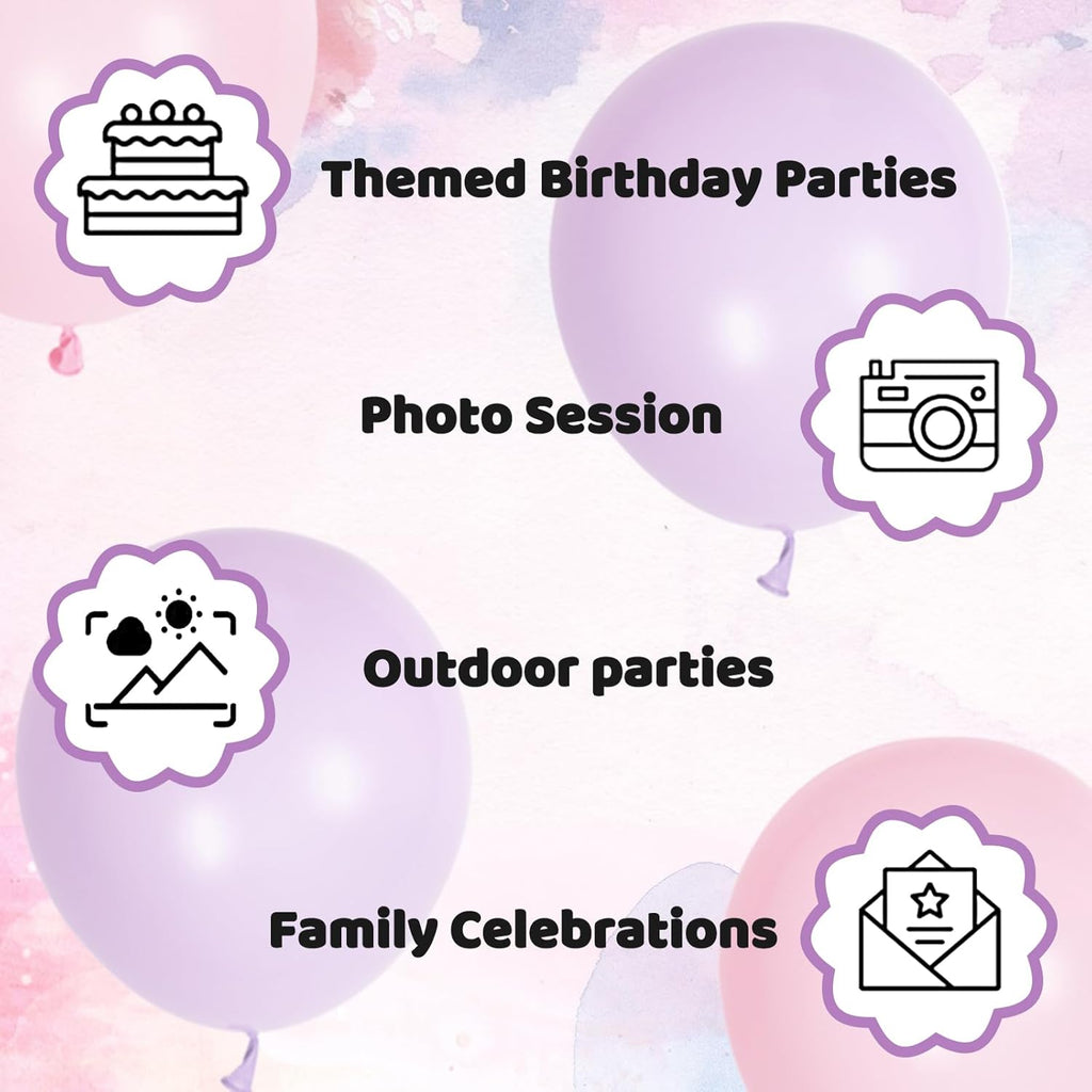 Pink and Purple Balloons - 100 Pack 12-Inch Latex Balloons for Girls' Birthday & Baby Shower Decor