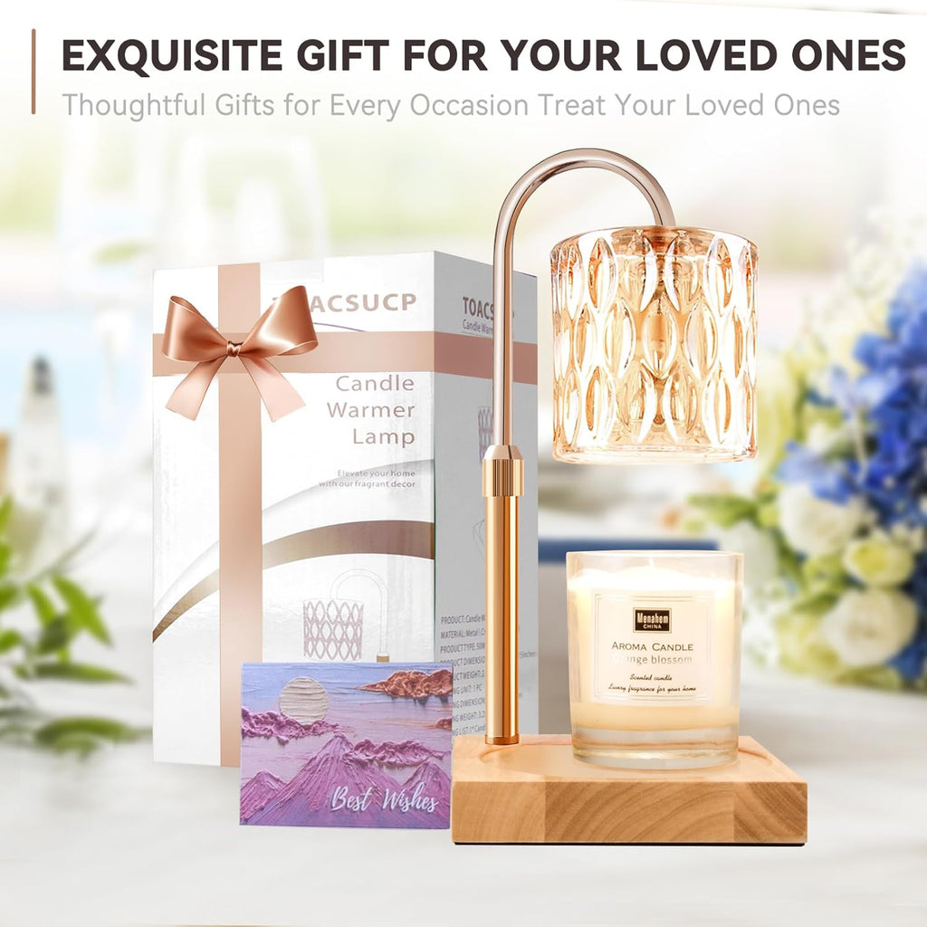 Skiennix Candle Warmer Lamp - Adjustable Height & Dimmable | 3 Bulbs & Timer | Perfect Gift for Women & Home Decor