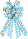 Skiennix Large Baby Shower Bows - Blue Burlap & Ribbon Wreath Decorations | Perfect for Gender Reveal & Birthday Decor