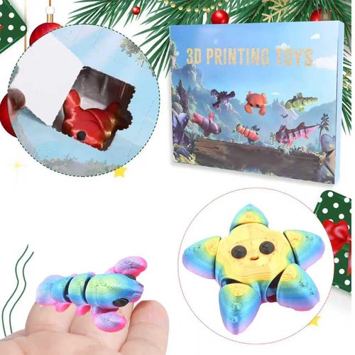 Christmas Advent Calendar Mini 3D Printed Animals, 24 piece3D Printed toy Set, Birthday gifts for boys and girls, party gifts Christmas gifts