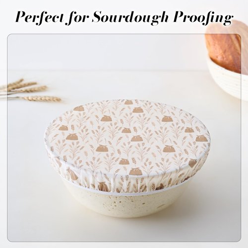 NOBLENSEYD Resuable Bowl Covers for Bread Proofing-Beeswax Bowl Covers Resuable, 4/6/ 8/10 Inch - Elastic Cotton Fabric for Sourdough Bread Bowl Cover, Proofing Cover, Dough Proofing and Food Storage