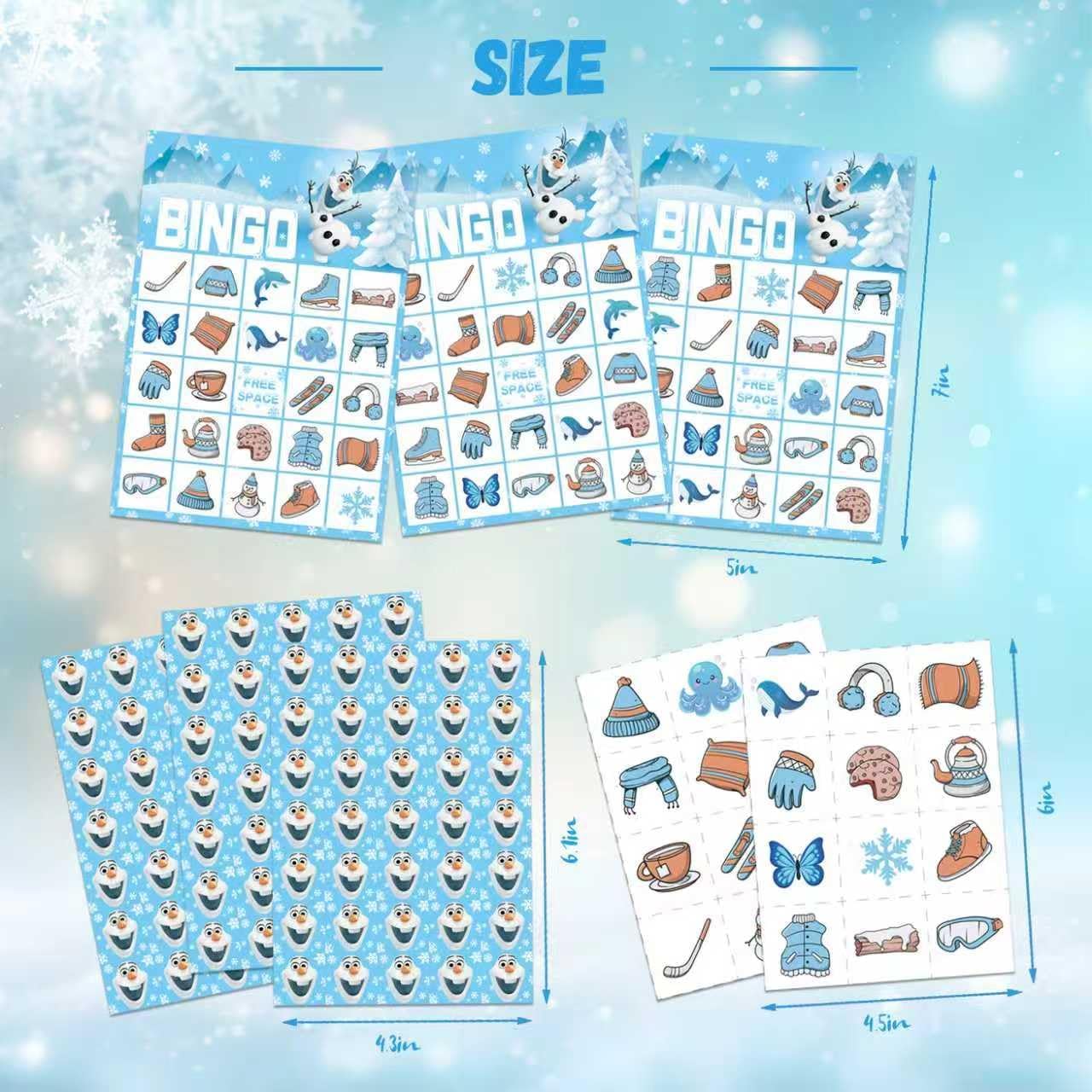Snowman Christmas Bingo Game - Fun Holiday Party Game for 24 Players | Perfect for Family Activities