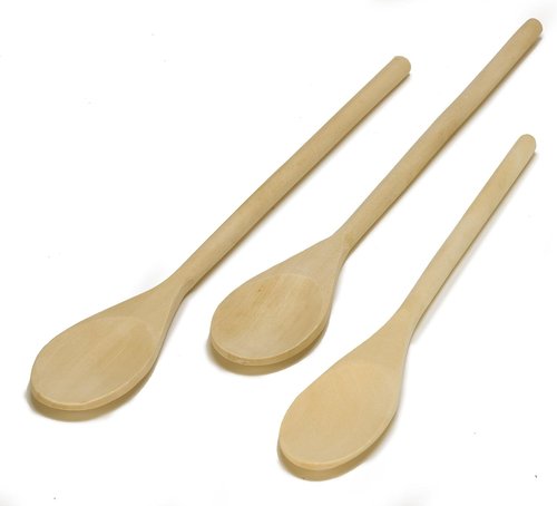 Imusa Wooden Spoons Set of 3 - Non-Scratch Maplewood Cooking Utensils | Durable & Versatile