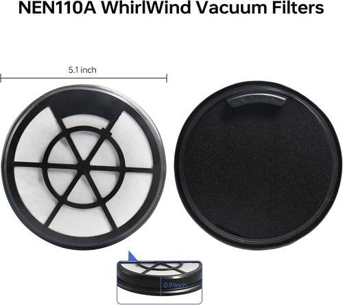 Eureka NEN110A/NEN110B/NEN110D Vacuum Filter - 6 Pack Inlet Frame & Sponge Filter for Bagless Canister