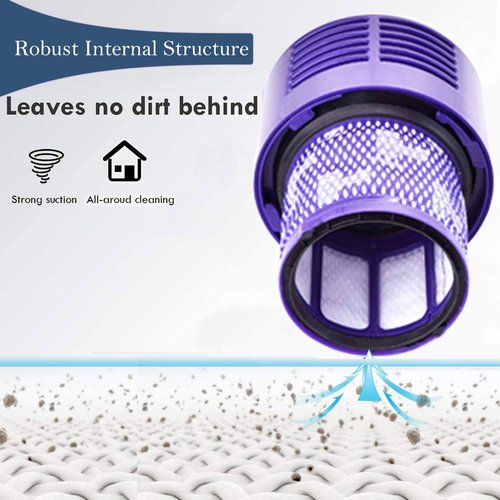 Dyson V10 Replacement Filters - 3-Pack with Cleaning Brush for V10 Cyclone Series, Absolute, Animal, Total Clean