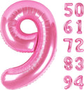 Number 9 Balloon by [Brand Name] - 40-Inch Pink Giant Birthday Decoration for Girls | Perfect for 9th, 19th, and 29th Parties