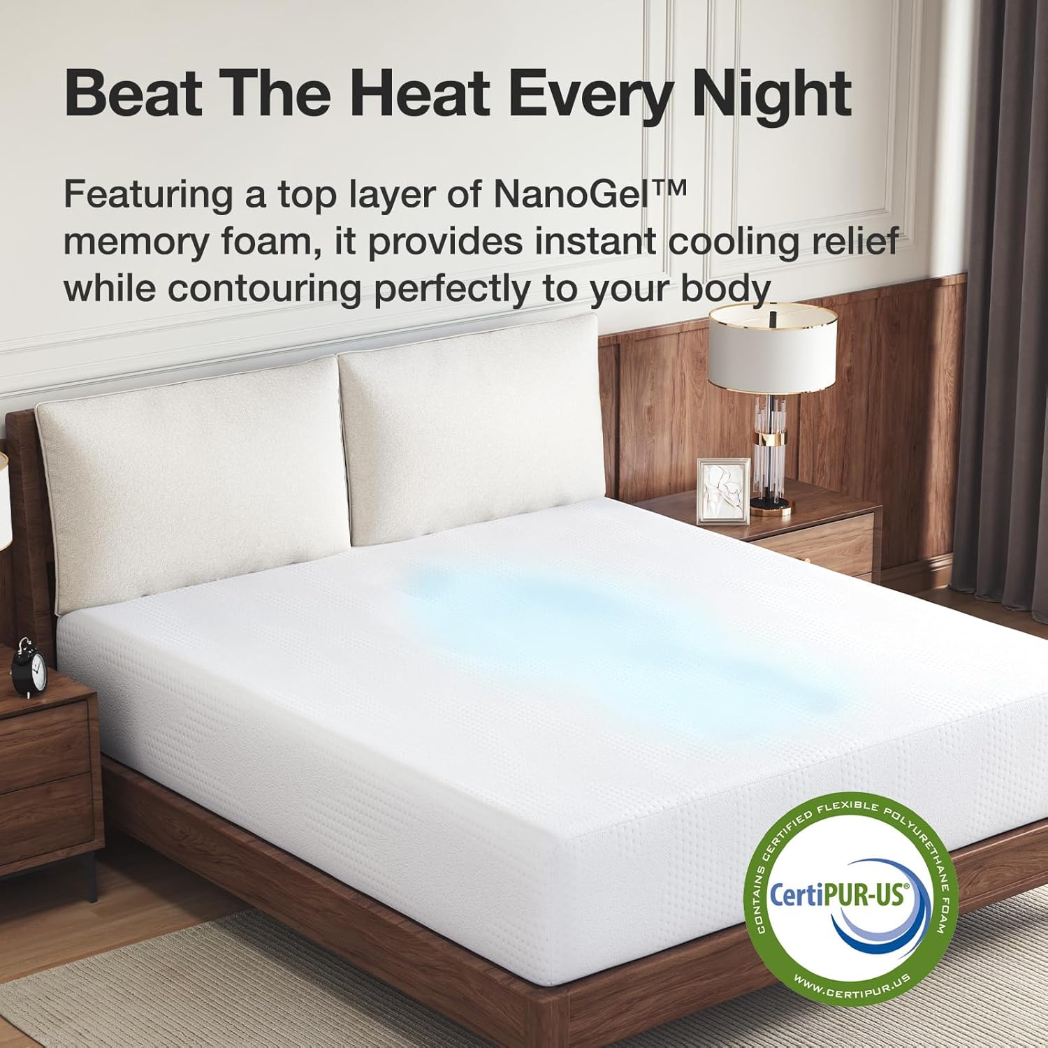 Novilla 14-Inch Twin Memory Foam Mattress - Cooling Gel for Pressure Relief | CertiPUR-US Certified