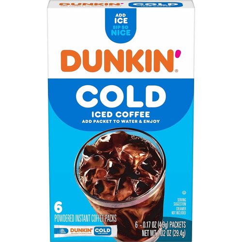 Dunkin' Cold Coffee Packet, 1.02 oz., 6/Box (8133401632)