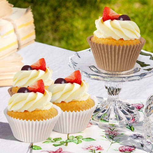 Caperci Jumbo Cupcake Liners - 300-Count Natural Muffin Baking Cups | Upgraded Grease-Proof, No Smell