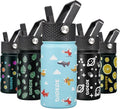 BJPKPK Insulated Water Bottle - 15 oz Stainless Steel Flask with Straw Lid | Reusable & Leak Proof