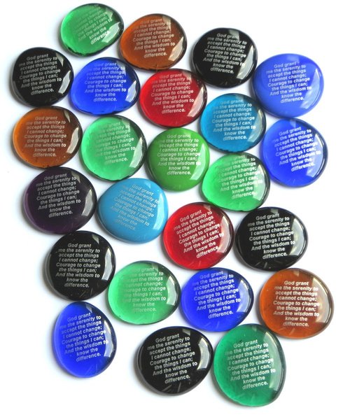 The Serenity Prayer Glass Stones, Set of 24
