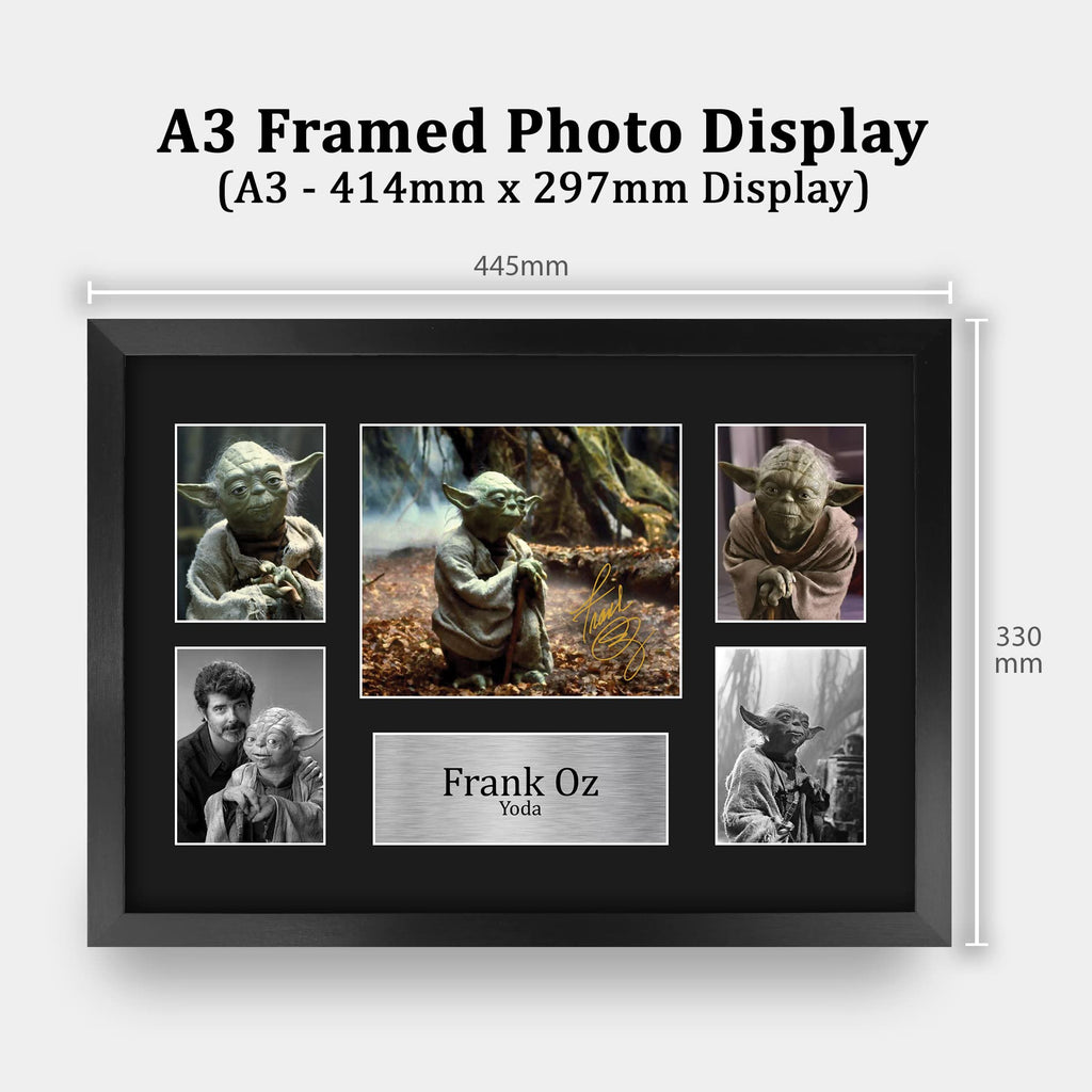 HWC Trading Frank Oz Yoda Presents 16 x 12 inch (A3) Printed Gifts Signed Autograph Picture for Movie Memorabilia Fans - 16" x 12" Framed