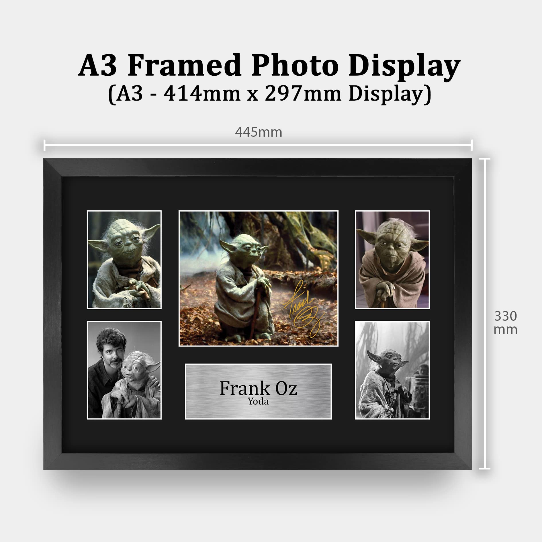 HWC Trading Frank Oz Yoda Presents 16 x 12 inch (A3) Printed Gifts Signed Autograph Picture for Movie Memorabilia Fans - 16" x 12" Framed