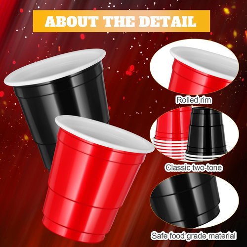 cssopenss 120 PCS Red And Black Shot Glasses Happy New Year Shot Glasses 2 oz red black Shot Cups for Party Wedding Birthday Family Gatherings & Games and Festive Celebrations