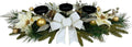 Svndlyn Christmas Candle Holders - Elegant 3-Piece Centerpiece with Poinsettia Flowers & Glitter Pinecones