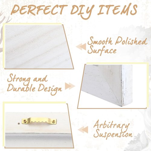 DoubleFill Wooden Craft Signs - 4 Pcs Washed Blank 12x12 Inch Rustic Plaques for DIY Projects | Gift Making