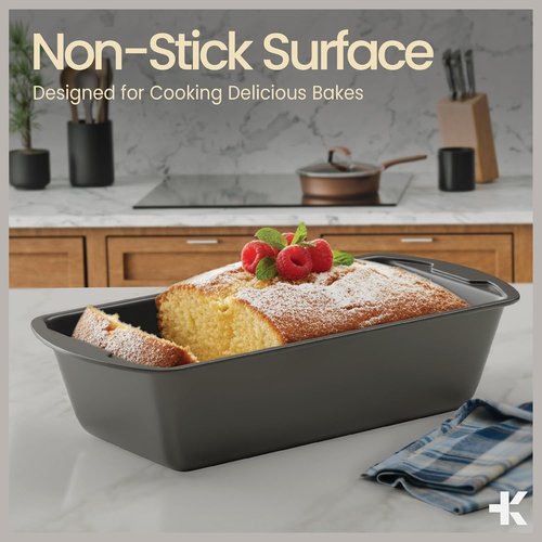 Loaf Pan Set by [Brand Name] - Deluxe Nonstick Carbon Steel Bakeware for Perfect Bread & Cakes | Dishwasher Safe