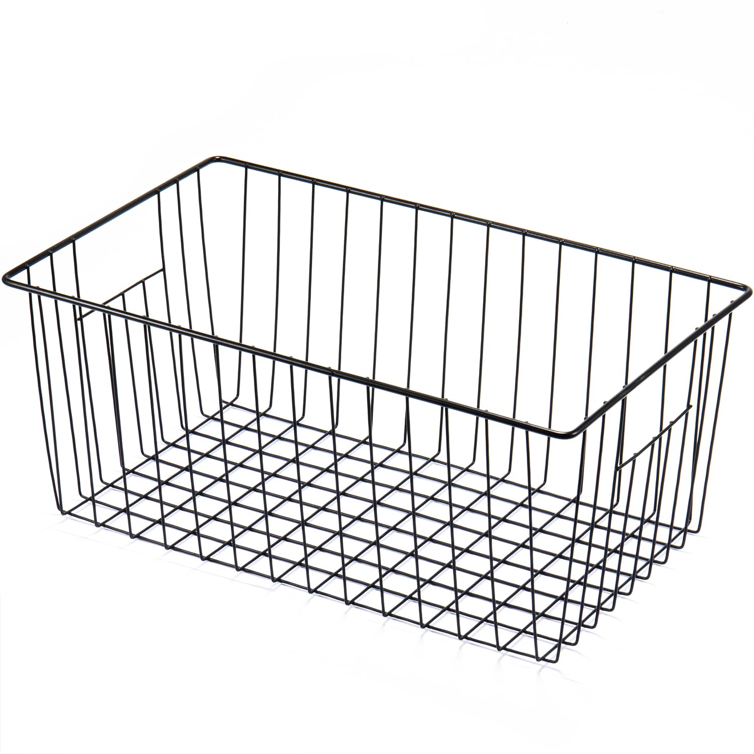 Nprohuge 4 Pack Freezer Organizer Bins - Stand up Freezer Organizers for 16 Cu.Ft Upright Freezer, Easily Get Food Improve Air Circulation, Wire Storage Baskets, Black