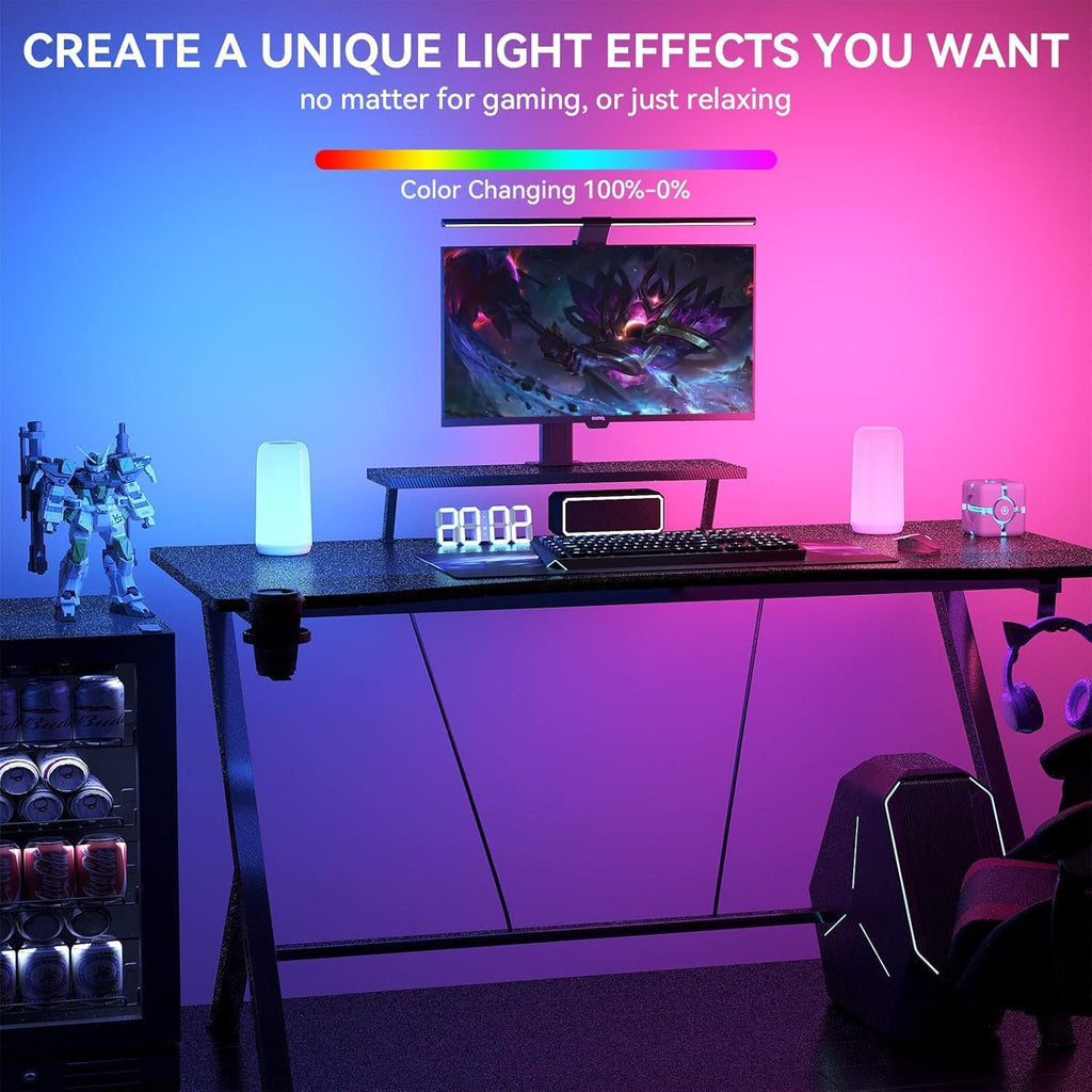 ROOTRO Touch Bedside Table Lamp - 3-Way Dimmable LED with RGB Mode & Warm White Light | Small Nightstand Lamp for Bedroom & Living Room