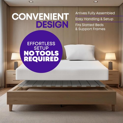 Greaton, Wooden Queen Bed Slats for Support Under Mattress with Cover – Replacement Wood Slats for Queen Size Bed Frame – Under Mattress Support Without Extra Height – 2.38-Inch Standard Width
