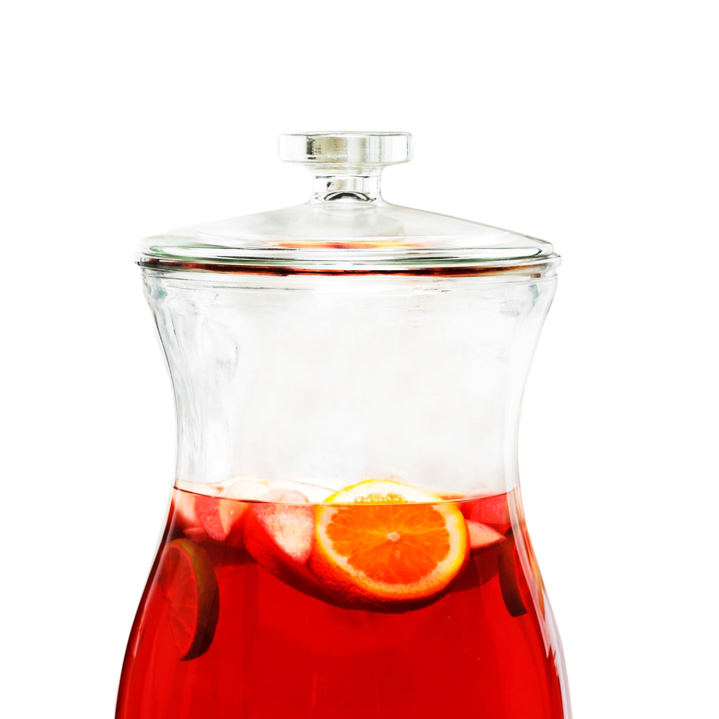 Style Setter Glass Beverage Dispenser for Countertop - 2.7 Gallon Large Glass Drink Dispenser w/Spigot & Lid - Party Drink Dispenser for Sweet Tea Lemonade Punch Water, Juice Dispensers for Parties