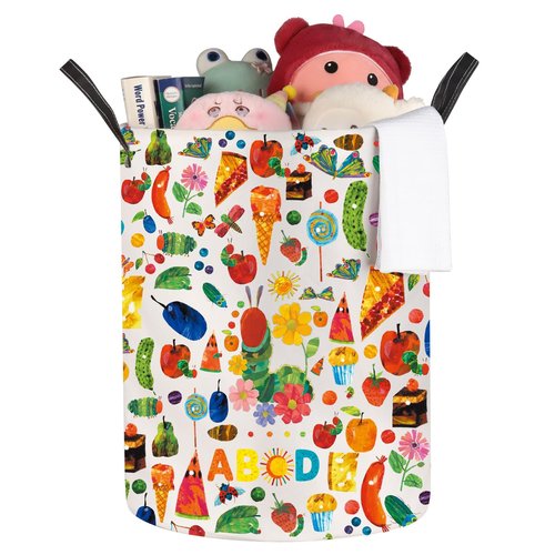 JNIAP Caterpillar Laundry Baskets Caterpillar Book Storage Basket Butterfly Teacher Gifts Caterpillar Laundry Hampers (ABCD LB)