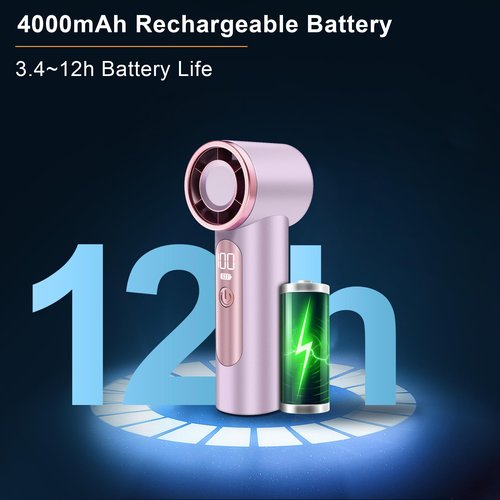 DUILOG iFan, Portable Mini Handheld Fan, Personal Small Turbo Fans Rechargeable for Travel - Purple