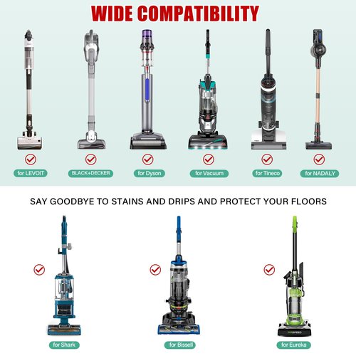 Vacuum Cleaner Silicone Mat -16'‘x15’'x0.7''Upright Vacuum Mat for Wet/Dry Cleaner Compatible with Shark, Bissell, Eureka etc. Waterproof/slip-resistant, effectively protects floors from damage