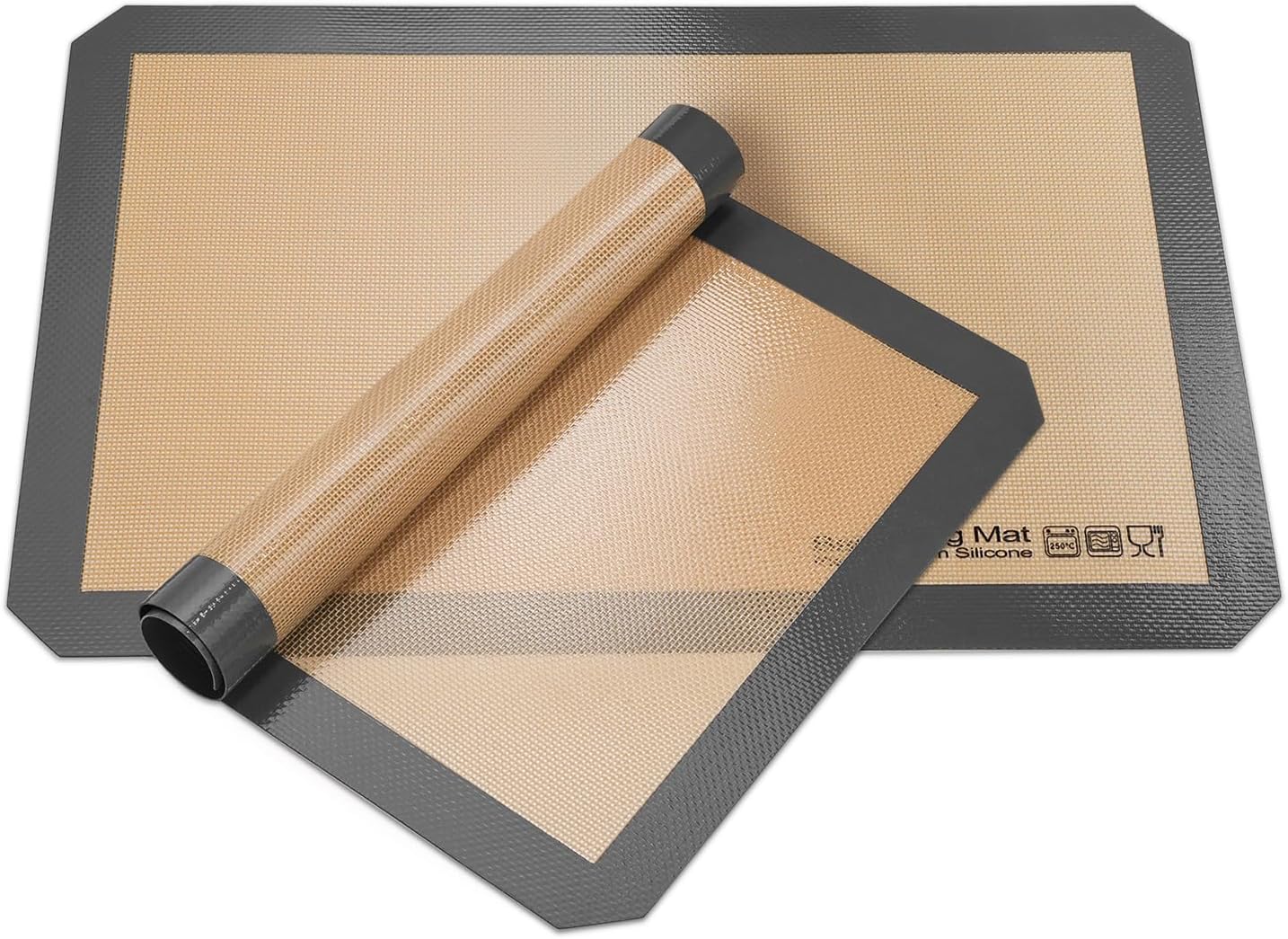 Sopito Silicone Baking Mat - Non-Stick, Food Safe, Reusable 5-Piece Set for Half & Quarter Trays | Grey