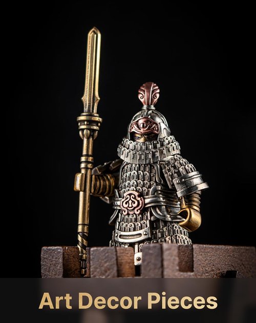 COPPERTIST.WU Jin Iron Soldier Figurine - Unique Home Decor Statue for Living Room & Office