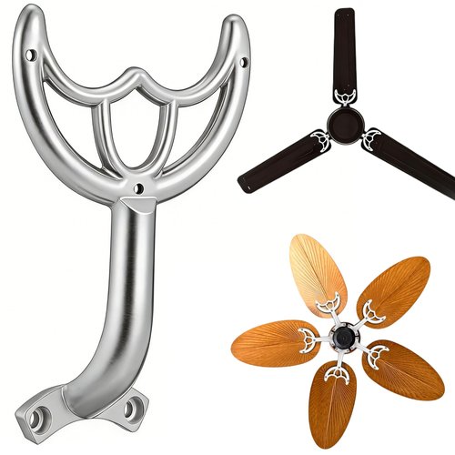 jojofuny Ceiling Fan Support Rod Replacement Metal Blade Arm for Ceiling Fan Parts Repair Sturdy Hardware for Balanced Operation，6.7" x 4.3", Silver