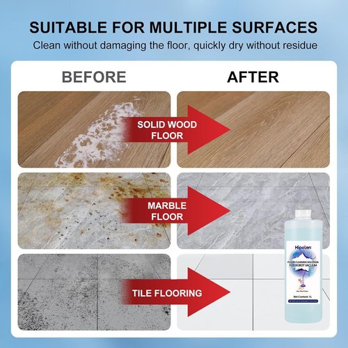 Hipoten 1000ml Floor Cleaner,Compatible with ECOVACS DEEBOT Robot Vacuum And Mop, Deep Cleans for Multiple Hard Floors,，Residue-Free, Safe for All Floors & Pets