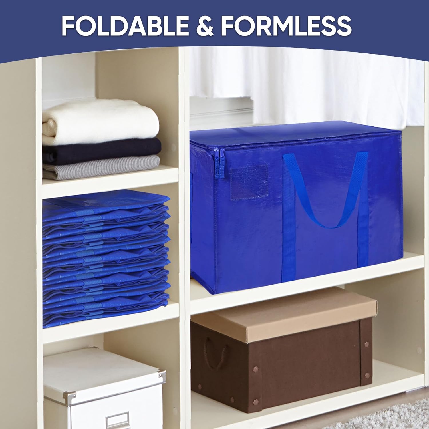 TICONN Extra Large Moving Bags - Heavy-Duty Storage Totes with Zippers & Handles | 30 Gallon, 16 Pack