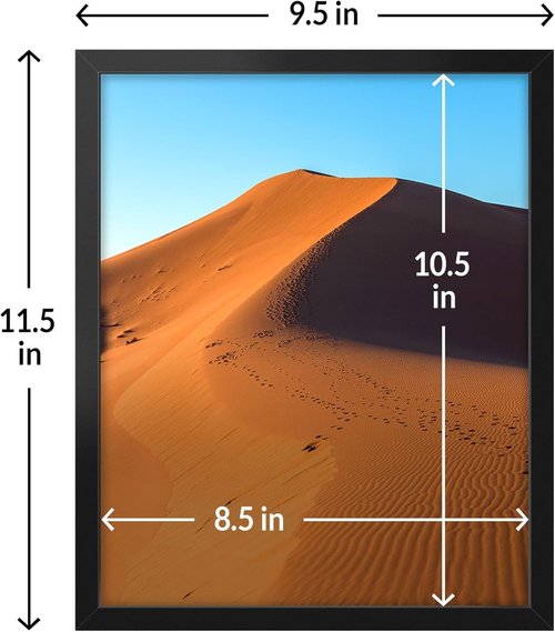 LaVie Home 9x11 Black Picture Frame - HD Plexiglass Wall Display for Vertical or Horizontal Use