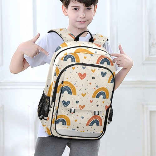 senya School Backpack Kids College Rucksack Travel Bookbag Fashion Back Pack Girls Boys Hearts and Rainbows