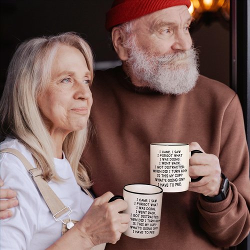Shqiueos Funny 60th Birthday Gifts for Women Men Mug 11oz, Gag 60 Year Old Birthday Gifts for Her Him, 60th Bday Gift Idea for Mom Dad Sister Best Friends, 1966 Birthday Decorations Coffee Cup