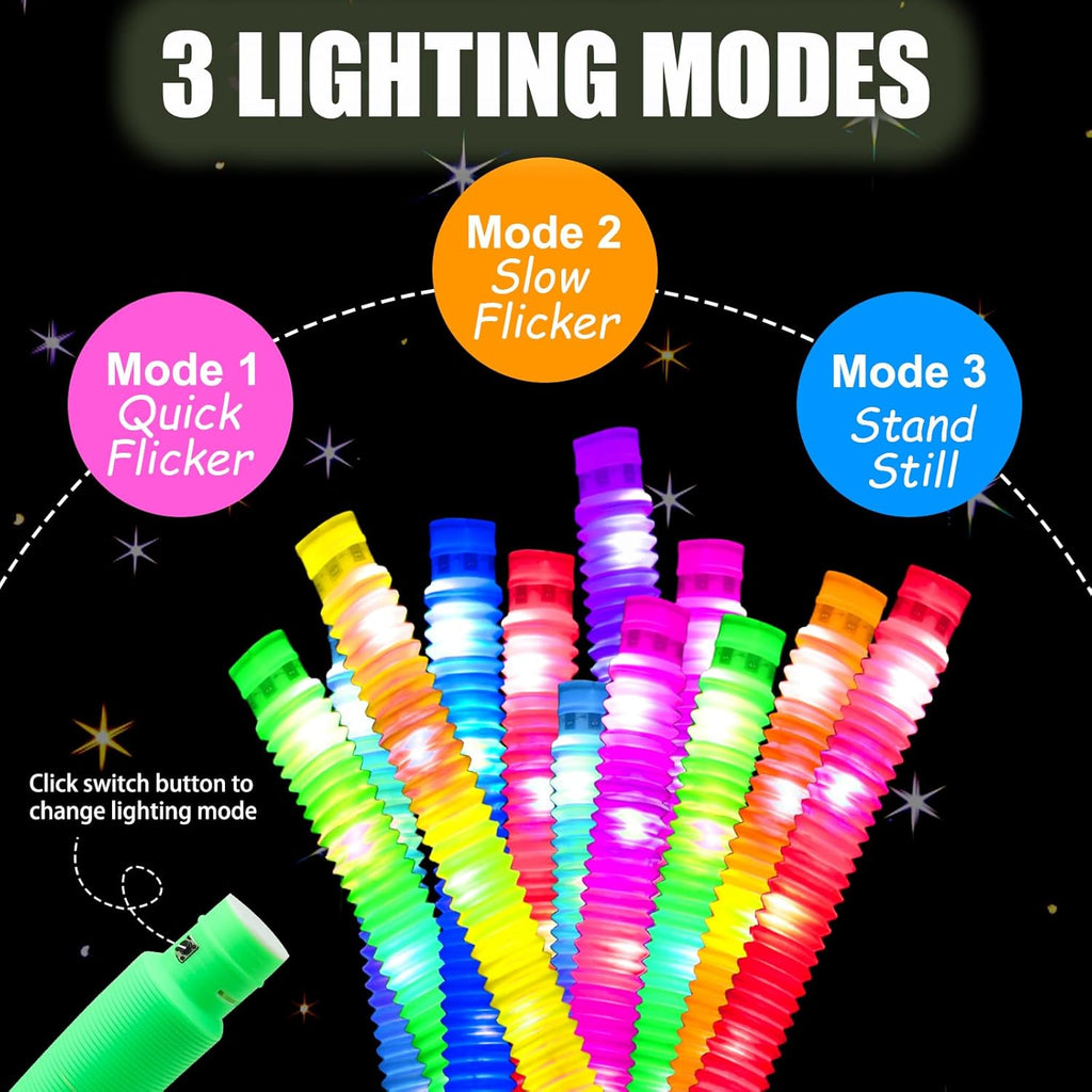 UrChoice Glow Sticks - 8PCS LED Pop Tubes Party Favors | Colorful Necklaces & Bracelets for Imaginative Play