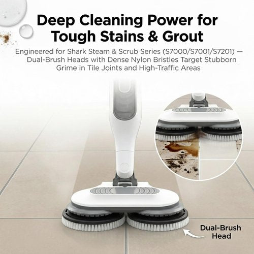 BECORRECT Newly Upgraded Steam Mop Replacement Brush Pads for Shark Steam and Scrub Mop S8201 S8001 S7201 S7000 Series, 2 Count