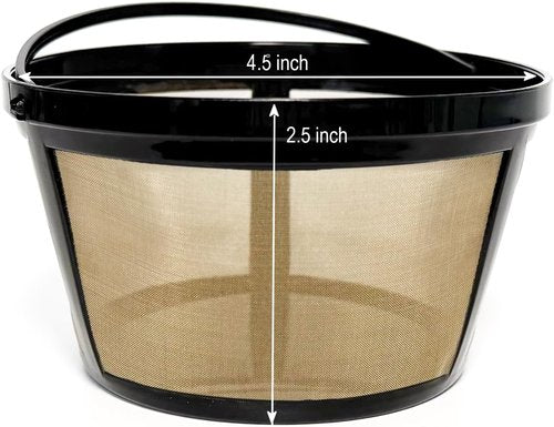 Mr. Coffee Gold Reusable Coffee Filter - 2-Pack for 8-12 Cup Machines | Compatible with Black & Decker