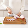 Acacia Wood Cutting Board - Extra Large Kitchen Chopping Board with Handles & Juice Groove
