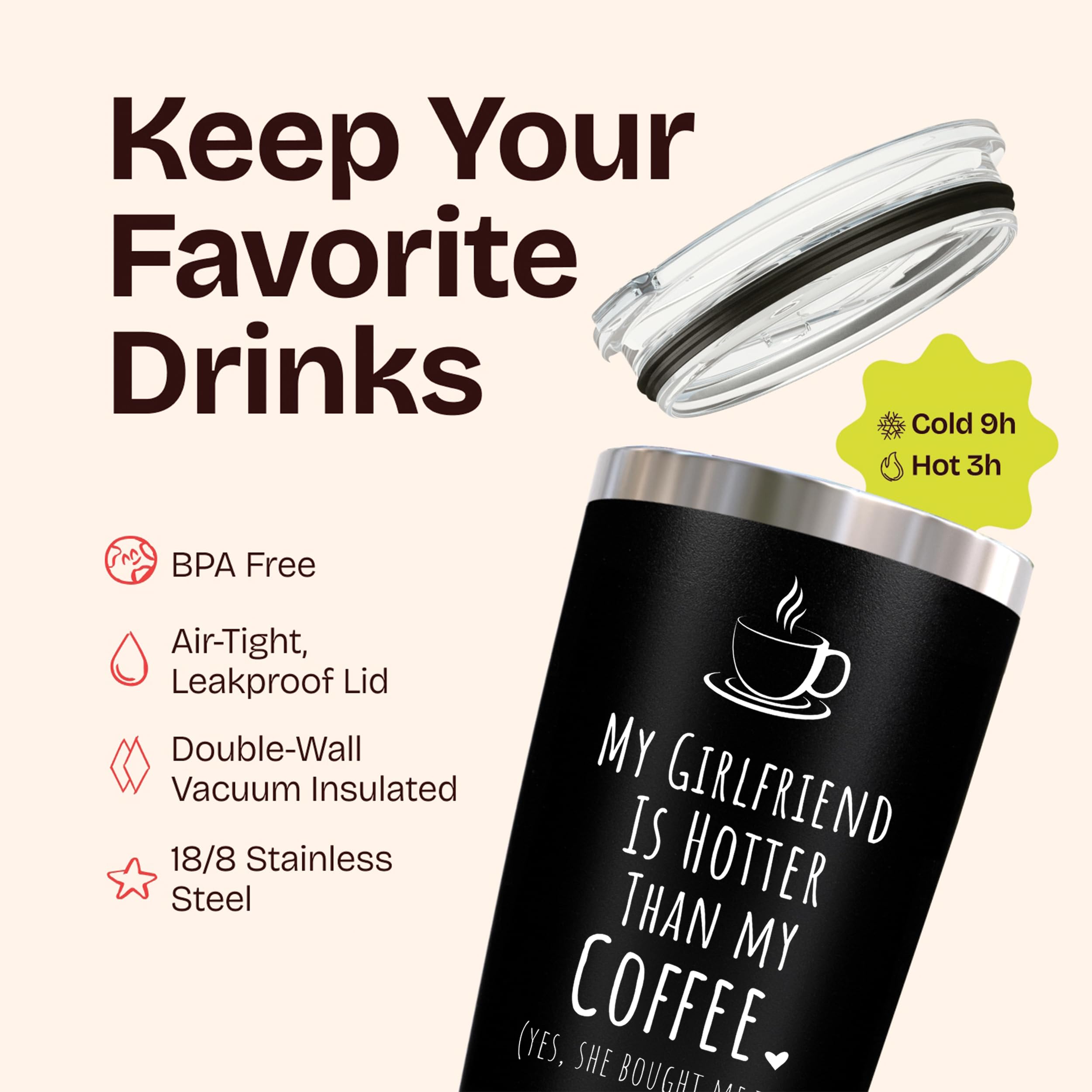 KLUBI You're The Best Thing I Found On The Internet Black Tumbler 14 Ounce - Husband Birthday Gift from Wife, Funny Romantic Cup, Anniversary Present for Men, Boyfriend Gifts, Presents For Him