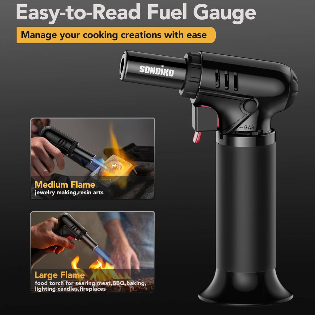 Sondiko Kitchen Torch - Versatile Cooking & Soldering Tool with Butane Included | Perfect for Men