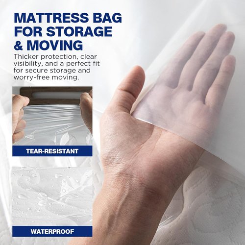 2 Pack Mattress Bags - Heavy Duty Waterproof & Tear-Resistant Covers for King/Queen Size | 107" x 78" x 14''