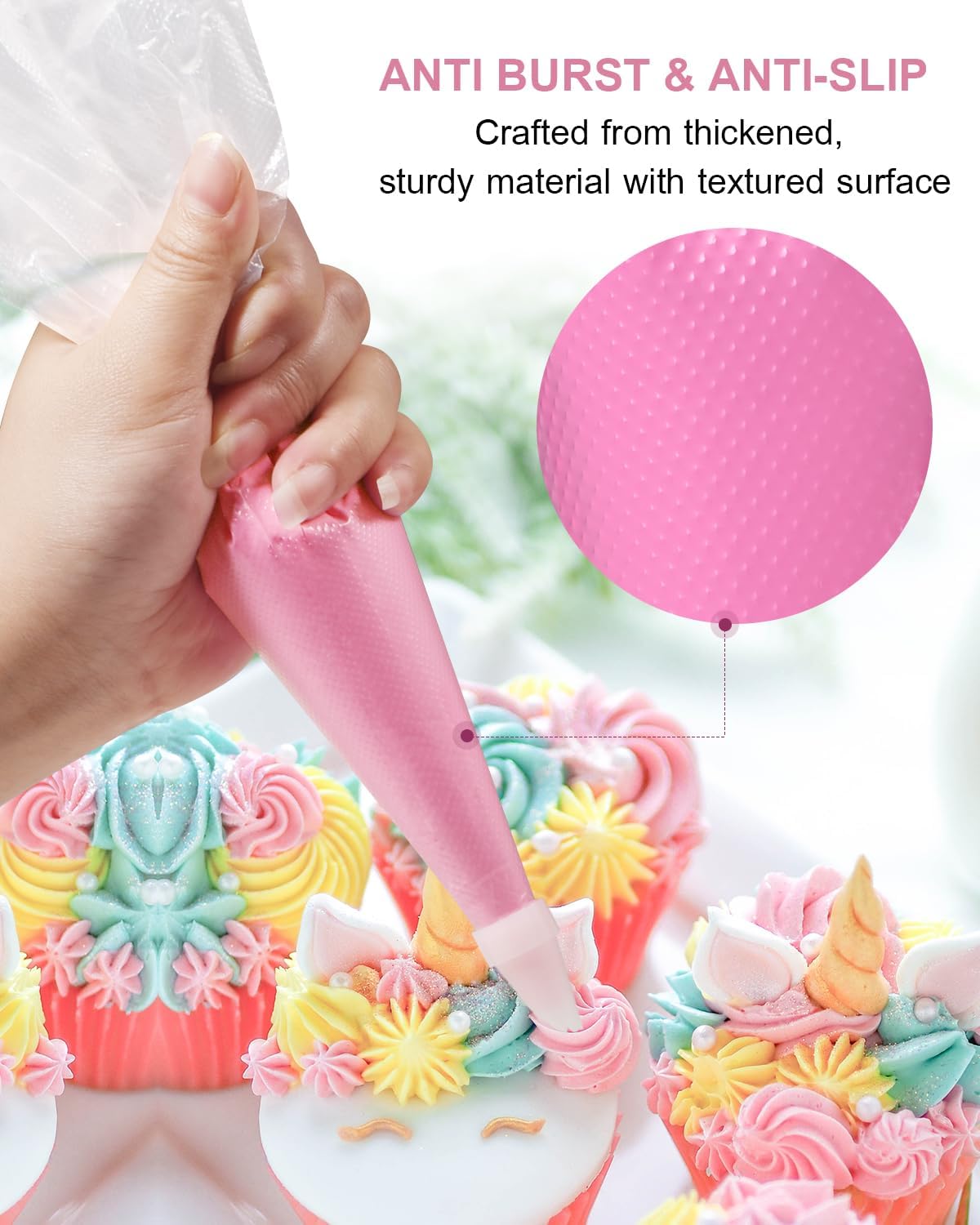 Skiennix 24 Inch Extra Large Disposable Piping Bags - 100 Tipless Thickened Frosting Bags for Cakes & Cookies