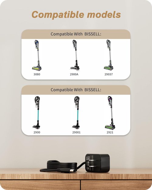 ADRICY for Bissell 3080 Charger Compatible with Bissell PowerGlide Pet Slim Cordless Stick Vacuum 3080 2903 2900 2921 2900A 29037 2903 3274 32748 for Charger 1625010 AC Adapter