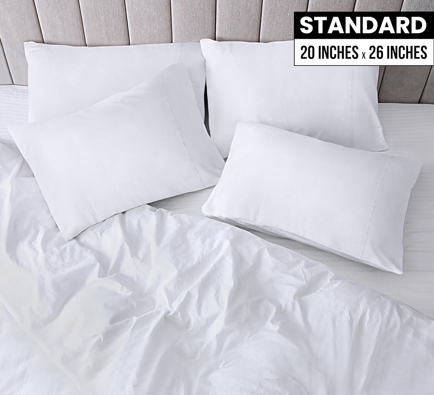 Utopia Bedding Standard Pillow Cases - 12 Pack - Soft Brushed Microfiber - Fade Resistant | 20 X 26 Inches (White)