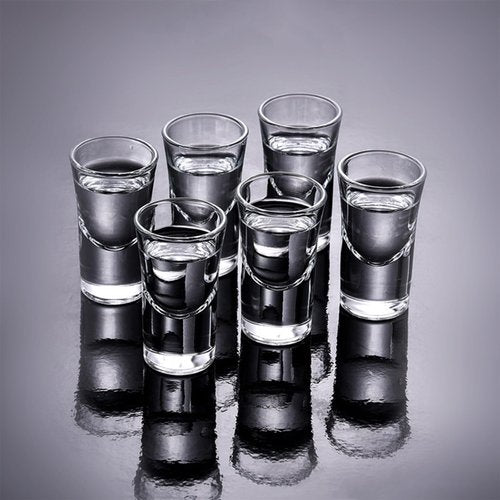 Mini Shot Glasses Set of 6, 0.5oz/15ml Clear Small Bullet Cups with Heavy Base, Cute Whiskey Glassware Cups for Vodka Whiskey Liqueurs Tequila Soju Espressos, Perfect for Party, Bar, Club, Cocktail
