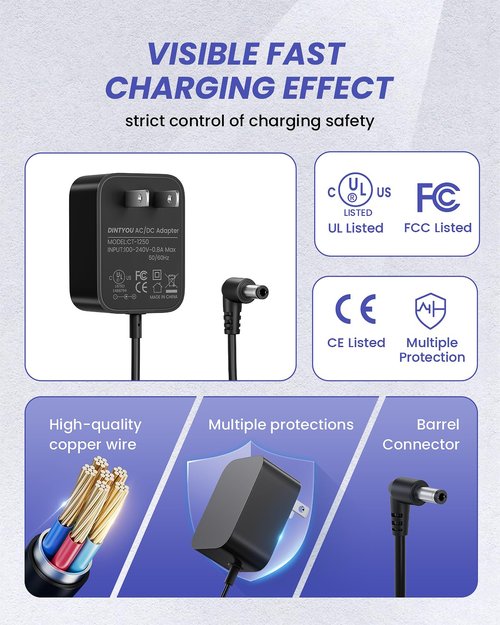 DINTYOU Vacuum Cleaner Charger Compatible with Shark VM200(Old) VM190 VM19026 VM20026 VM200C VC200 UM200 UM205 VC205 Cordless Hard Floor Vacuum Mop Power Supply