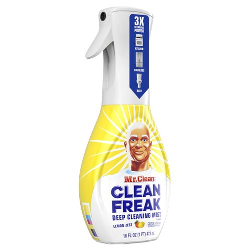 Mr. Clean Clean Freak Multi Surface Cleaning Spray, Deep Cleaning Mist Starter Kit and Refill Bundle, Lemon Zest Scent, 64 fl oz