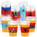 50Pcs Spider Web Birthday Party Decorations Cups, 12 OZ Disposable Plastic Drinking Cups Hot Cold Drink Wine Coffee for Home Sports Birthday Christmas Themed Holiday Party Supplies Favors